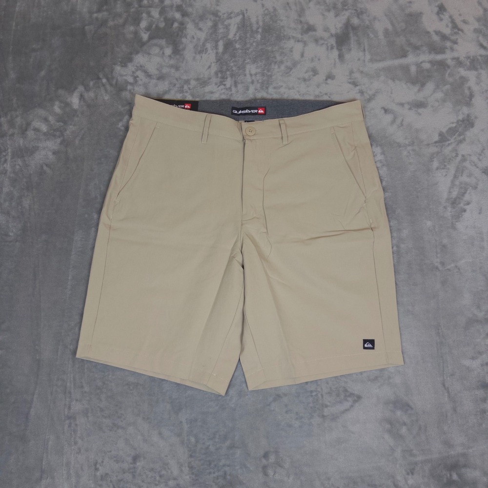 Quiksilver Hybrid Shorts Mens 32 Tan 4-Way Stretch Moisture Wicking 9 Inseam NEW